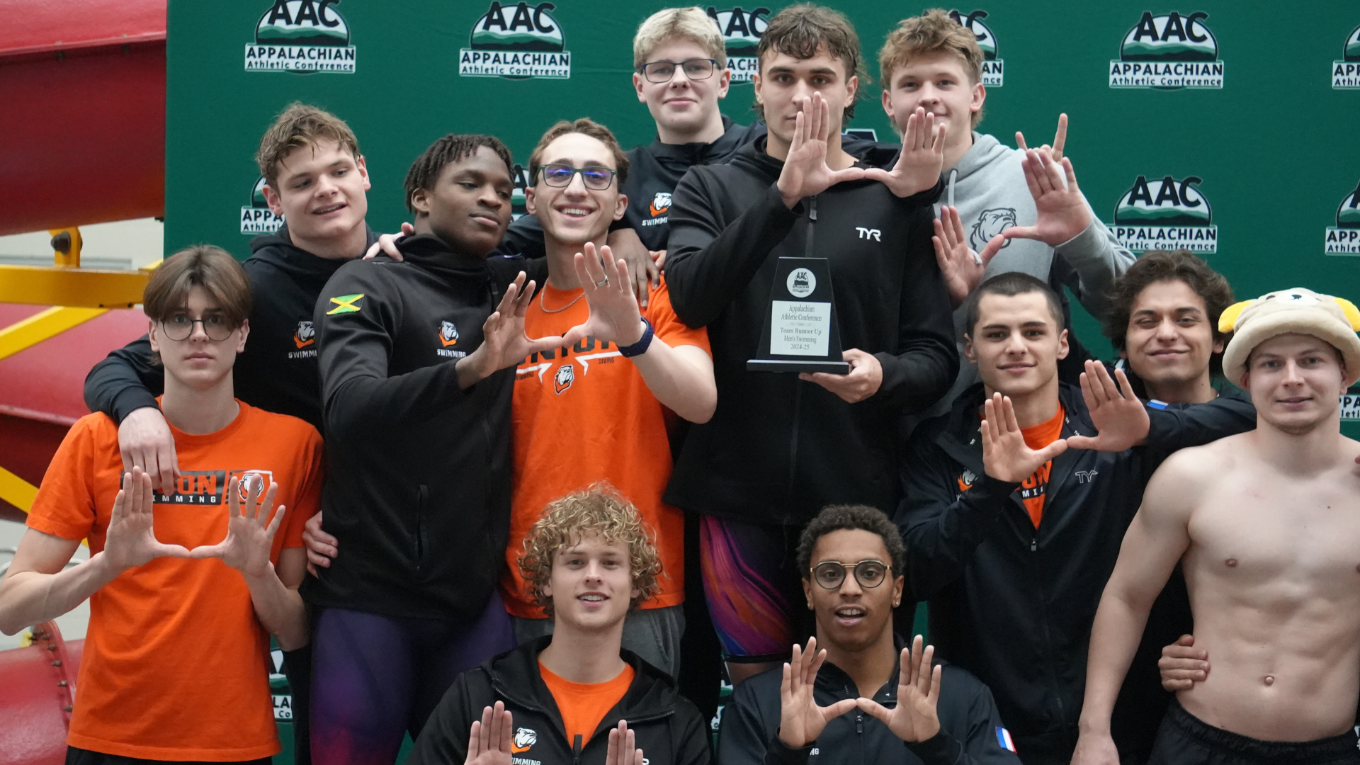 Union men's swim takes second place and breaks several conference records at AAC Championships