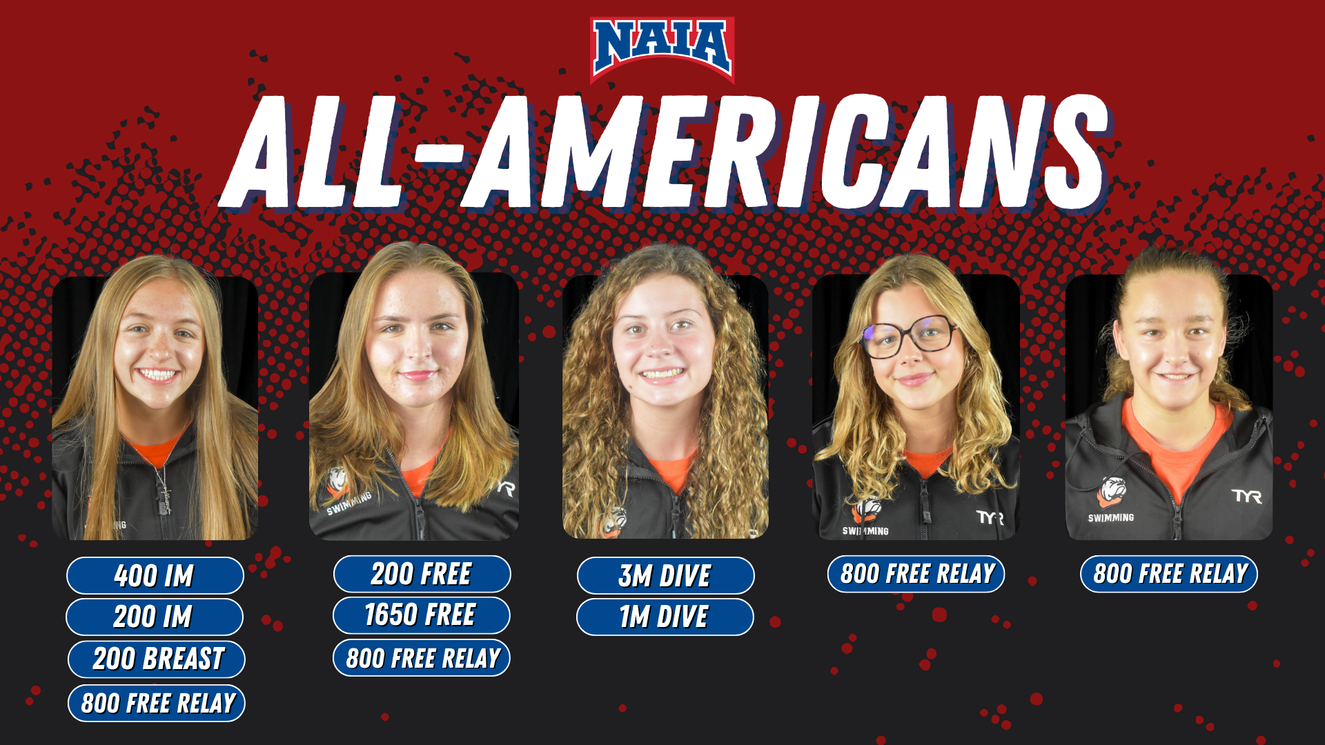 Union women&rsquo;s swimming and diving earns eight All-American honors